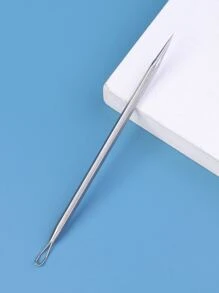 雙頭去黑頭粉刺祛痘工具，1入組不銹鋼粉刺祛痘針，白頭粉刺祛痘皮膚清潔工具 - 銀色 - 查看 1