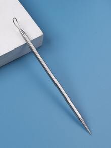 雙頭去黑頭粉刺祛痘工具，1入組不銹鋼粉刺祛痘針，白頭粉刺祛痘皮膚清潔工具 - 銀色 - 查看 2