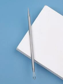 雙頭去黑頭粉刺祛痘工具，1入組不銹鋼粉刺祛痘針，白頭粉刺祛痘皮膚清潔工具 - 銀色 - 查看 5