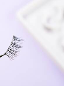 6 cặp mi giả nửa trong suốt kiểu dáng tự nhiên, mềm mại và cong, thời trang cho trang điểm dự tiệc và hàng ngày, mi giả, lông mi, lông mi giả - màu đen - Xem 12