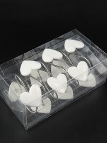 12入組合成樹脂淋浴現代心形浴簾 - 白色 - 查看 6