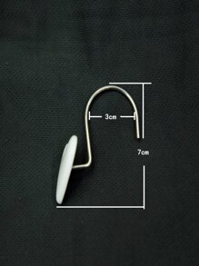 12入組合成樹脂淋浴現代心形浴簾 - 白色 - 查看 9