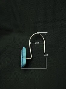 12 Cái/bộ Polyresin Màn Tắm Móc Thời Trang Hình Bướm Trang Trí Màn Tắm Móc Treo Phòng Tắm - Màu xanh lam - Xem 7