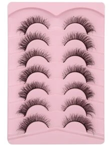 分离式假睫毛，7 片装，长约 13 毫米，飘逸优雅的 3D 睫毛条，睫毛，睫毛，假睫毛 - 黑色 - 查看 2