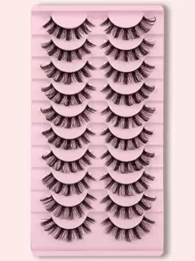 10 cái/bộ 5-14mm Dễ Thương Cong Tự Nhiên Nga Tập Lông Mi Giả - màu đen - Xem 1