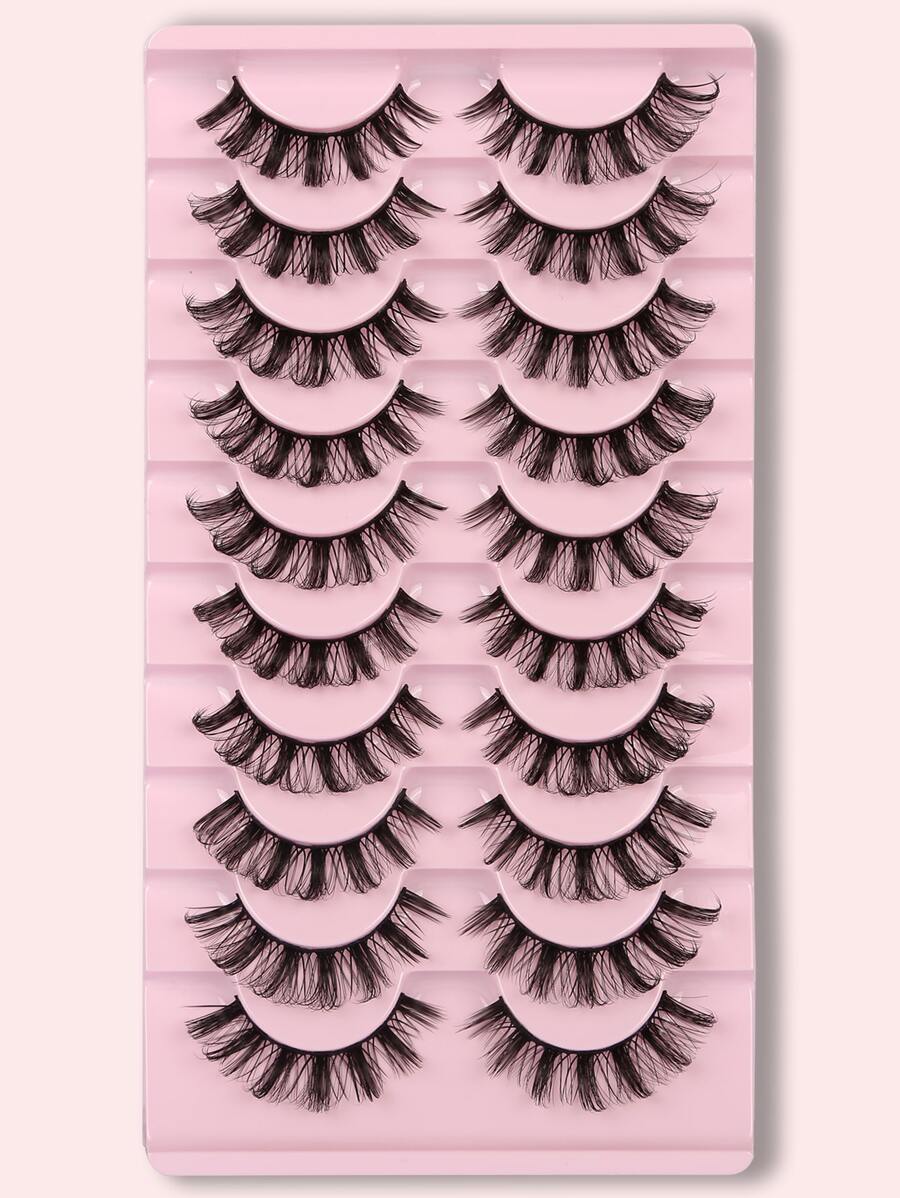 10 cái/bộ 5-14mm Dễ Thương Cong Tự Nhiên Nga Tập Lông Mi Giả - màu đen - Xem 1