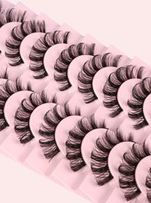 10 cái/bộ 5-14mm Dễ Thương Cong Tự Nhiên Nga Tập Lông Mi Giả - màu đen - Xem 6