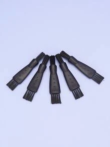 5 cepillos de limpieza de maquinilla de afeitar eléctrica, cepillo de limpieza de maquinilla de afeitar, cepillo de limpieza eléctrico de doble cara, juego de limpiador de cepillo de afeitar, cerdas de nailon, mango de PP - Negro - Ver 2