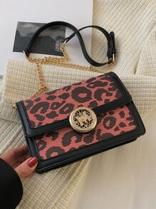 Mini Leopard Pattern Flap Square Bag - Multicolor - View 4