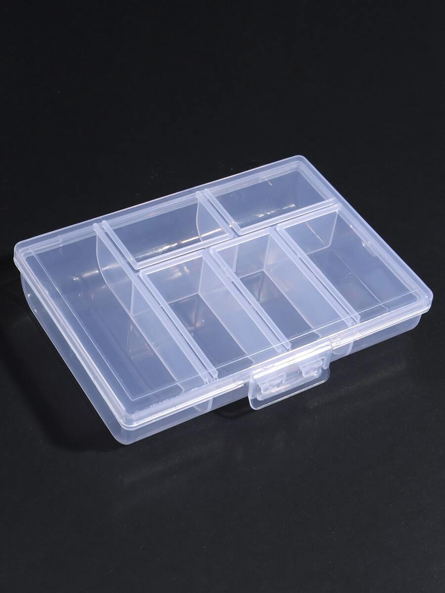 1 PC Thời Trang Đơn Giản Nhựa Trong 6 Khe Cắm Hộp Hiển Thị Trang Sức Dành Cho Nữ Cho Tự Làm Trang Sức Lưu Trữ - Trong sáng - Xem 1