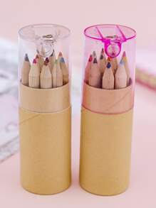 12入組木頭彩色鉛筆 - 綠色 - 查看 2