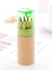 12入組木頭彩色鉛筆 - 綠色 - 查看 1