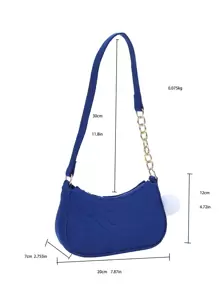 鋸齒紋細節鏈條裝飾毛氈流浪包附包飾