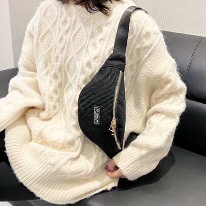 Letter Patch Decor Fanny Pack