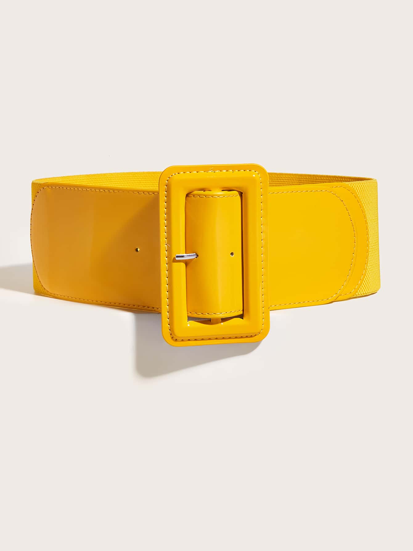 1pc Yellow Mirrored Waist Belt Summer, School Fall, Autumn, Halloween - Yellow - View 1