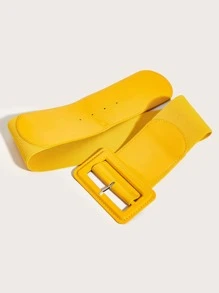 1pc Yellow Mirrored Waist Belt Summer, School Fall, Autumn, Halloween - Yellow - View 2