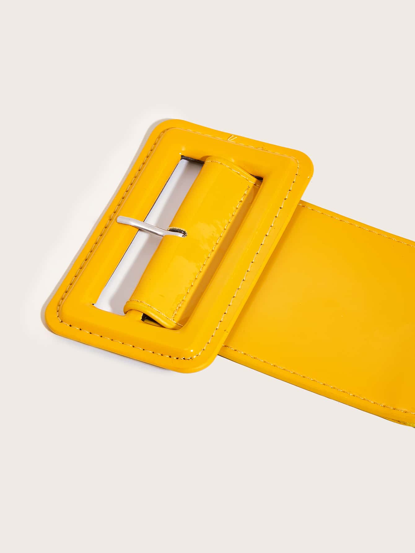 1pc Yellow Mirrored Waist Belt Summer, School Fall, Autumn, Halloween