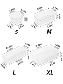 1 件簡單透明辦公桌收納盒,適用於文具和小物品,可堆疊儲物盒 - 無色 - 查看 2