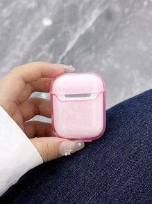 Heart Decor Anti-fall Clear Case Compatible With Airpods - Pink - View 2
