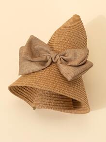 Bow Decor Straw Hat - Khaki - View 3