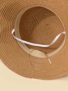 Bow Decor Straw Hat - Khaki - View 5