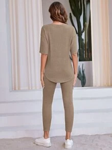 SHEIN LUNE Drop Shoulder Tee & Leggings