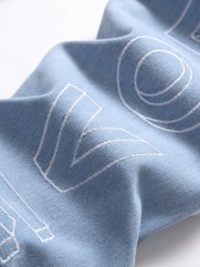 Men Letter Embroidery Skinny Jeans - Light Wash - View 4