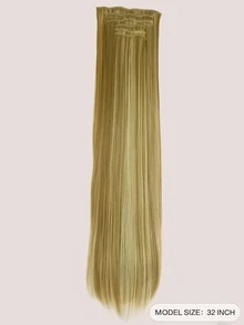 6pcs Long Straight Synthetic Hair Extension - Multicolor - View 2