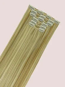 6pcs Long Straight Synthetic Hair Extension - Multicolor - View 3