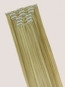 6pcs Long Straight Synthetic Hair Extension - Multicolor - View 4