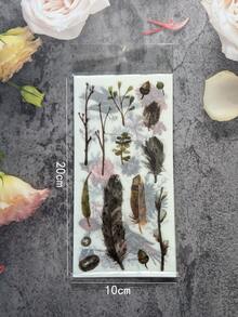 1包植物和鳥紋裝飾貼紙 - 彩色 - 查看 2