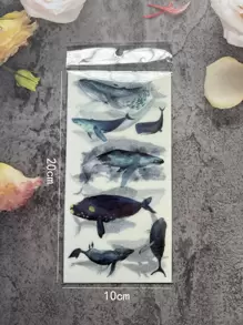 3 piezas de pegatinas con diseño de ballena, útiles escolares, de vuelta a clases - Multicolor - Ver 2