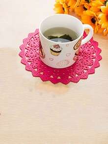 2 piezas PVC moderno con diseño de flor Taza Portavasos para casa - Rojo - Ver 1