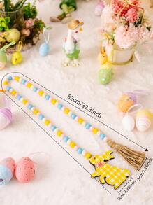 1入組WPC懸掛裝飾工藝品兔子和珠飾復活節裝飾品