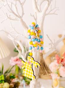 1入組WPC懸掛裝飾工藝品兔子和珠飾復活節裝飾品