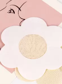 5 pares Cubierta de pezón con diseño de flor - Albaricoque - Ver 3