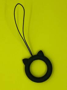 1 pieza Tira de celular con diseño de oreja de gato - Negro - Ver 2