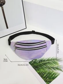 鐳射前拉鏈腰包 - 淡紫色 - 查看 4