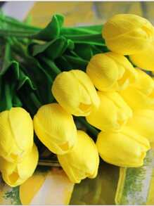 1pc Polyester Artificial Flower, Simulated Flower For Home Decoration - Yellow - View 2