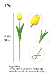 1pc Polyester Artificial Flower, Simulated Flower For Home Decoration - Yellow - View 3