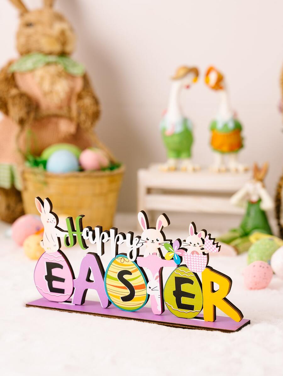Easter Purple Wooden Ornament Gifts Birthday Graduation - Multicolor - View 1