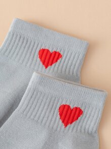 5pairs Heart Pattern Ankle Socks - Multicolor - View 2