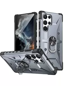 防摔手機殼帶磁性圓環支架 - 淺灰色 - 查看 1