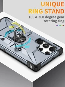 防摔手機殼帶磁性圓環支架 - 淺灰色 - 查看 3