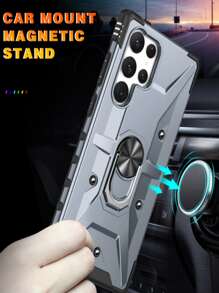 防摔手機殼帶磁性圓環支架 - 淺灰色 - 查看 5