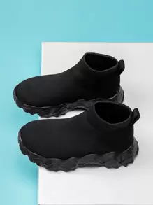 運動襪型運動鞋適用於針織細節高幫運動鞋