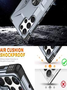 防摔手機殼帶磁性圓環支架 - 淺灰色 - 查看 9