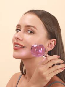 2入組金屬亮絲面部按摩球紫色金屬亮絲冰球臉部冰球美妝冰球熱包冰袋採用皮膚護理面部按摩產品 - 紫色 - 查看 6