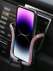 1入組水鑽裝飾汽車出風口手機座