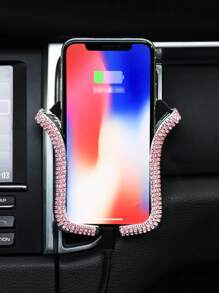 1入組水鑽裝飾汽車出風口手機座